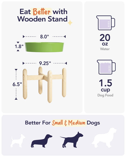 LE TAUCI Ceramic Slow Feeder Dog Bowls Elevated Feeder