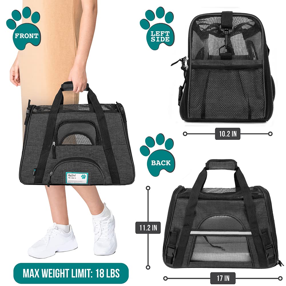 PetAmi Airline Approved Soft-Sided Dog and CAT Travel Carrier