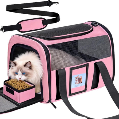 Soft Cat Carrier for Pets Up to TSA Approved for Airline in-Cabin, Bag