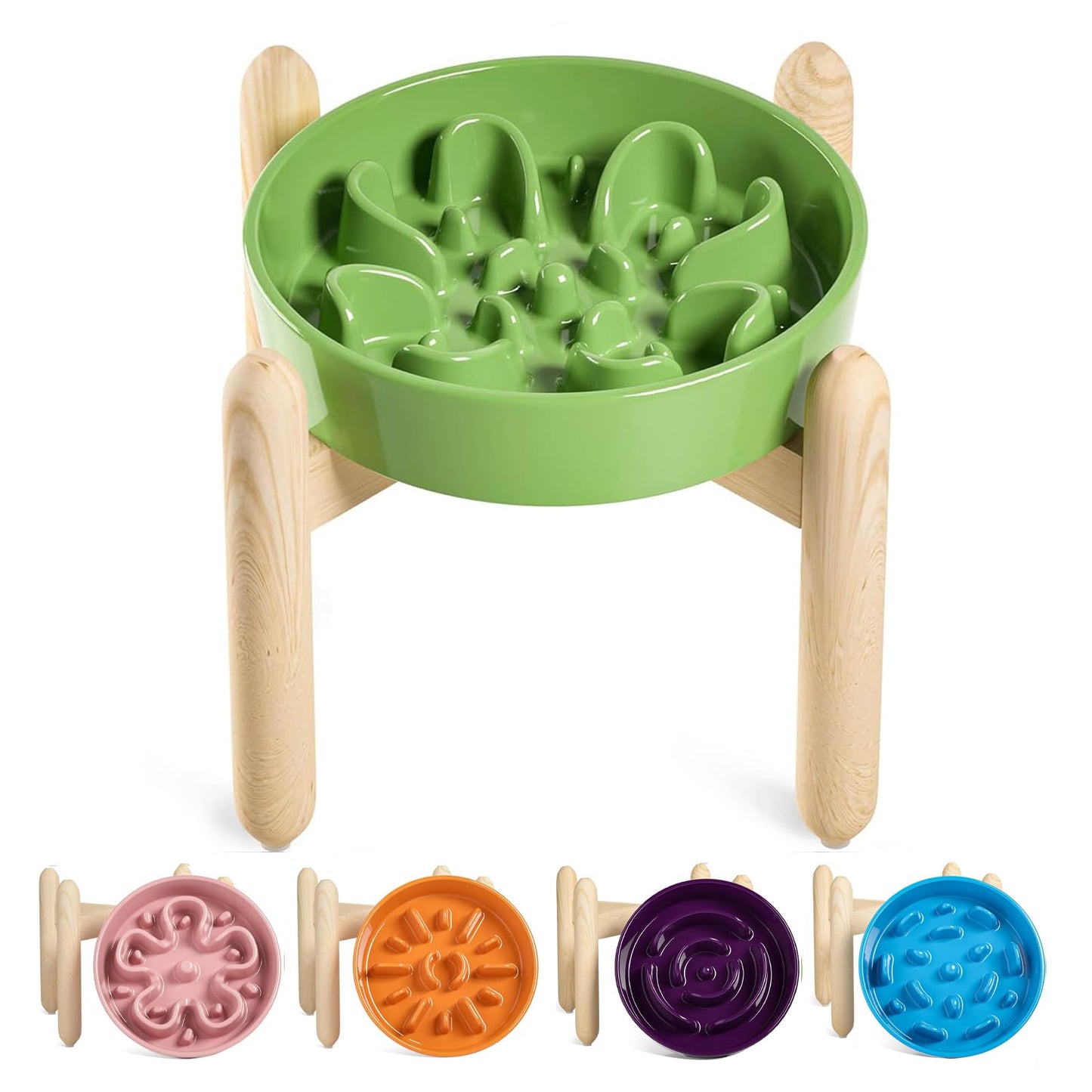 LE TAUCI Ceramic Slow Feeder Dog Bowls Elevated Feeder