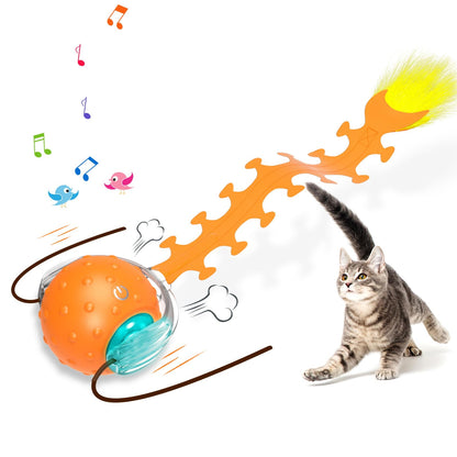 Waaiio Interactive Cat Toy with Centipede Tail,Fast Rolling Ball