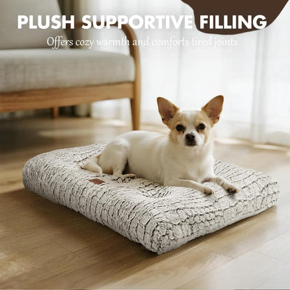 Dog Bed Crate Pad Soft Fluffy Pet Cushion Mat Anti-Slip Comfy Kennel