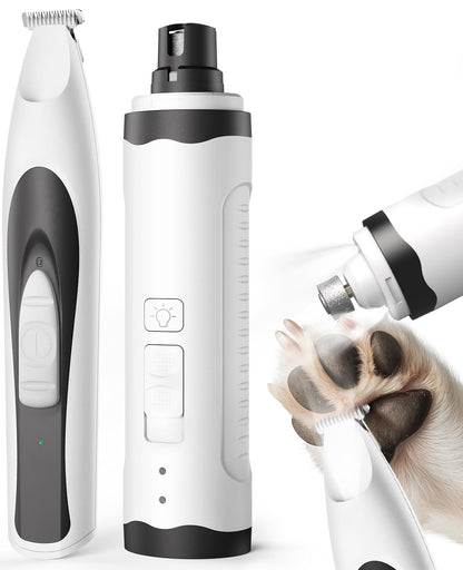 oneisall 1 Quiet Paw Trimmer and Dog Nail Grinder with LED Clipper