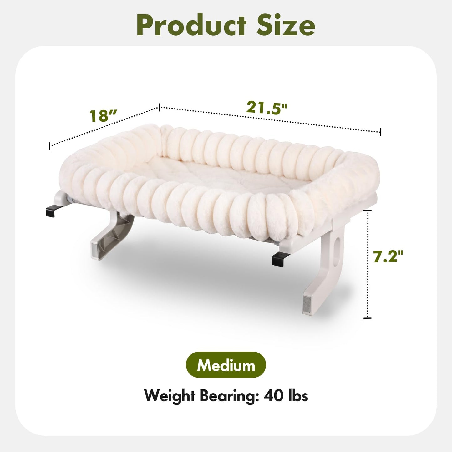 Zoratoo Cloud-Cuddle Cat Window Perch with 4-Sided Bolster, Zipper Bed