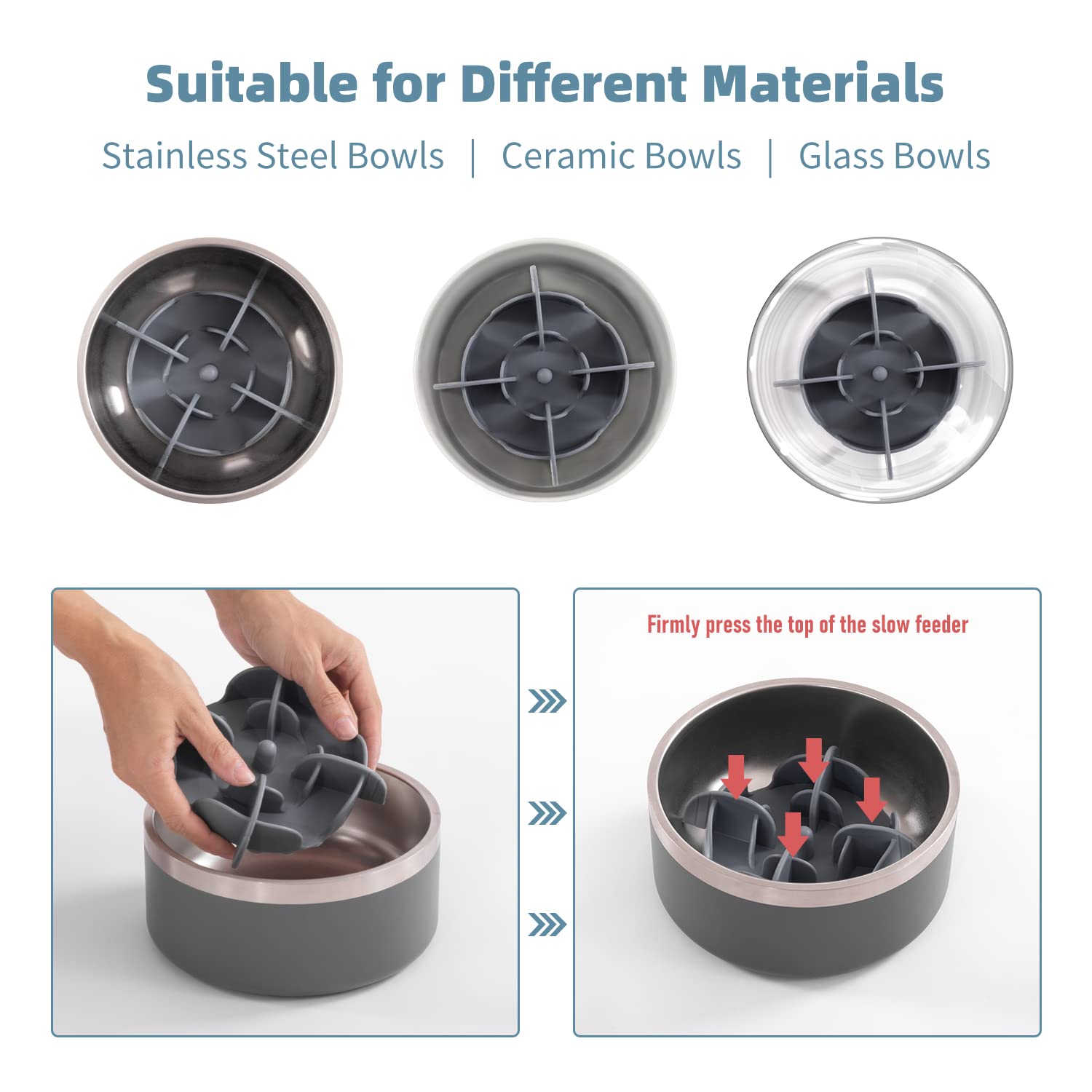 Jaoul Slow Feeder Dog Bowls Insert for Large Breed, Cuttable Slow Bowl