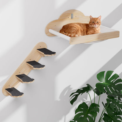 XiaZ Cat Wall Hammock Mounted Bed with 4 Climbing Steps, Modern Bed