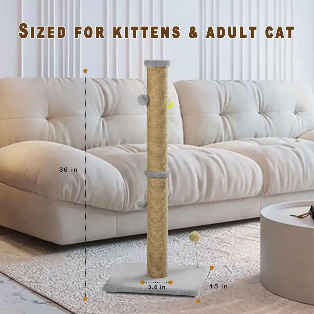PELUOMOZ Tall Cat Scratching Post Large Cat Scratch Post for Tree