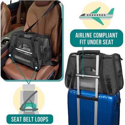 PetAmi Airline Approved Soft-Sided Dog and CAT Travel Carrier