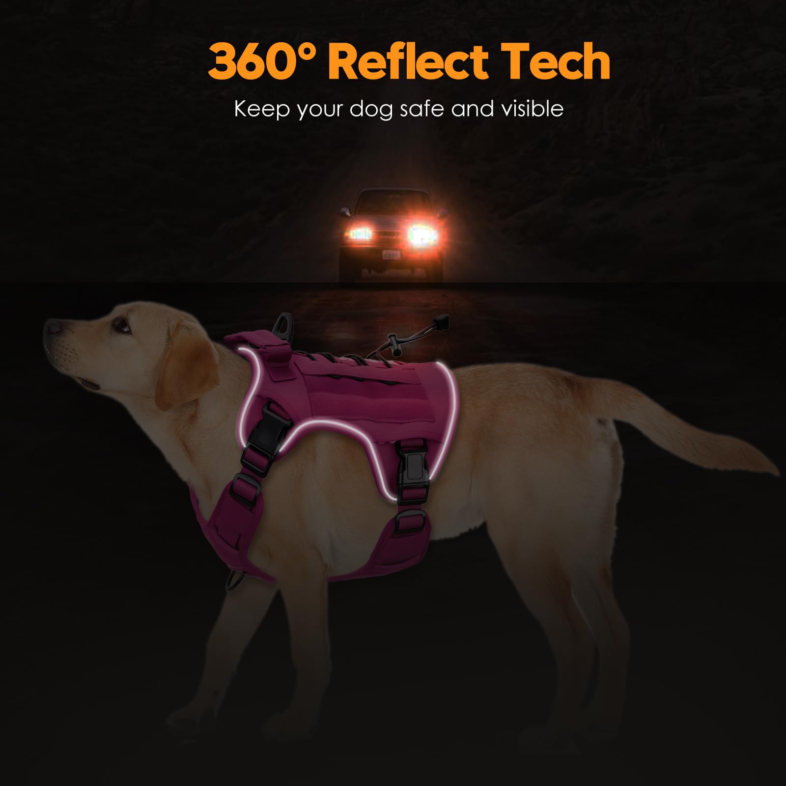 Bruvoalon Heavy-Duty Tactical Dog Harness for Large Dogs, No Harness