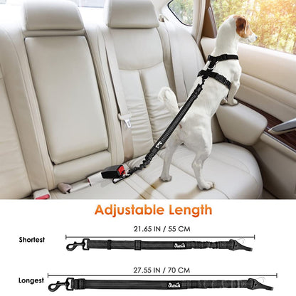 SlowTon Dog Seat Belt, Adjustable Dog Safety Belt Leash, 1 Latch Seat