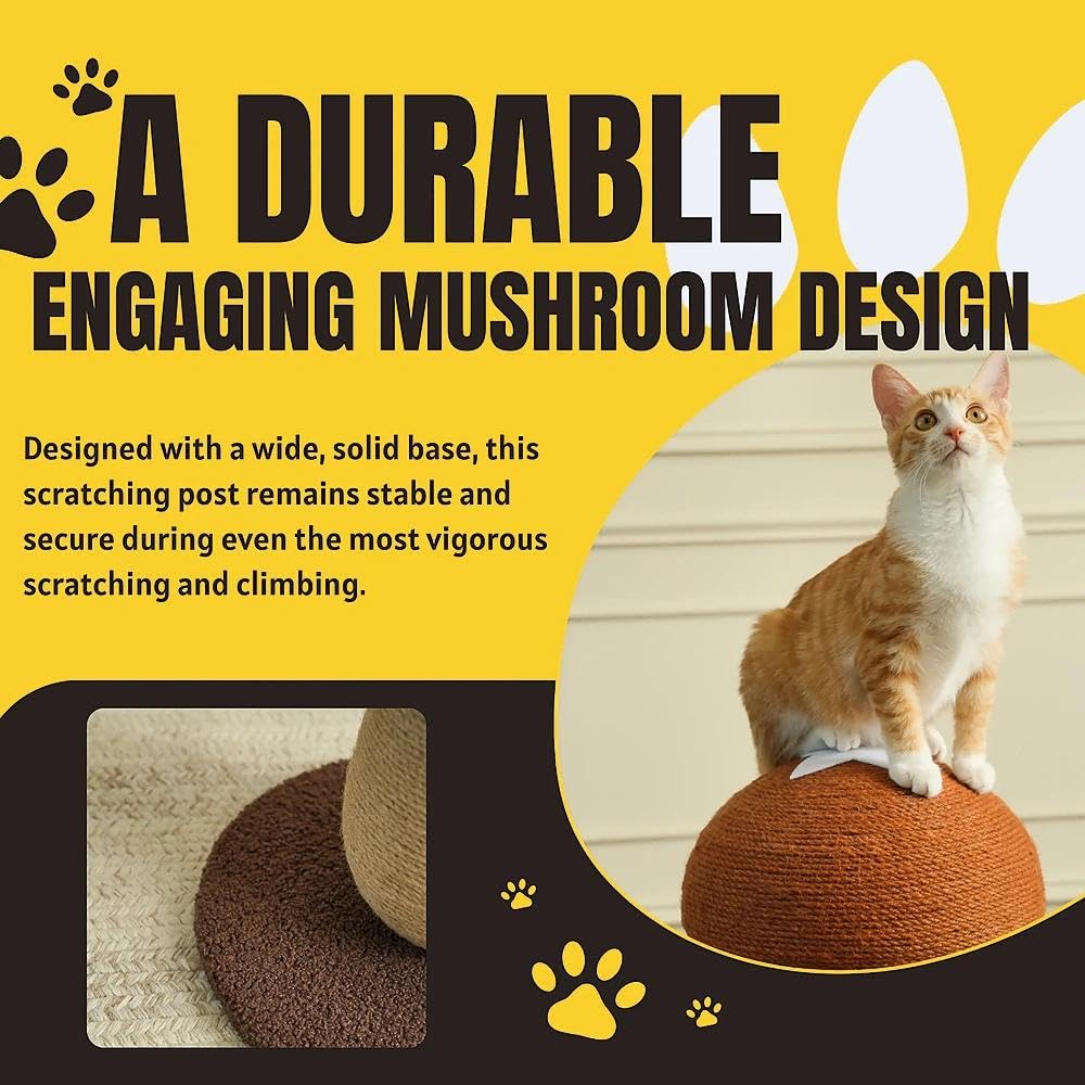 Shiitake Mushroom Cat Scratching Post, Mushroom Cat Scratcher Toy