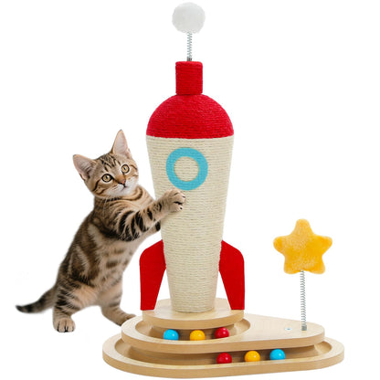 PETEPELA Cat Scratching Post, Rocket Sisal Cat Scratcher, Scratcher