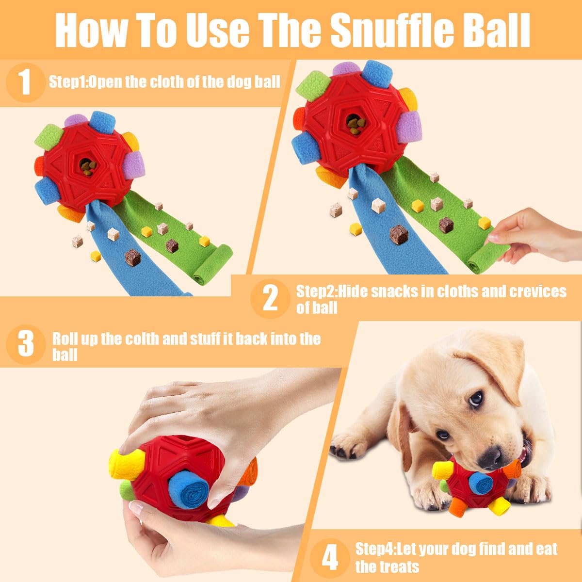 Dog Snuffle Ball-Interactive Puzzle Dog Toys Encourage Natural Chew
