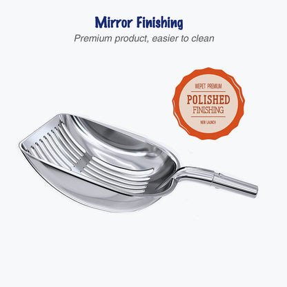 WePet Cat Litter Scoop, Aluminum Alloy Sifter, Kitty Metal Scooper Box