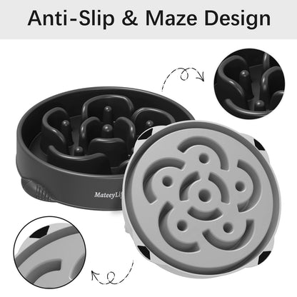 MateeyLife Large Slow Feeder Dog Bowls 2PCS, Anti-Choking Puzzle