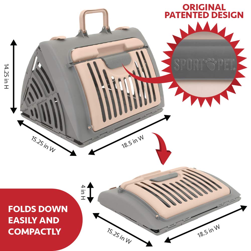 SportPet LARGE Hard-Sided Travel Cat Carrier Cat Carrier with Carrier