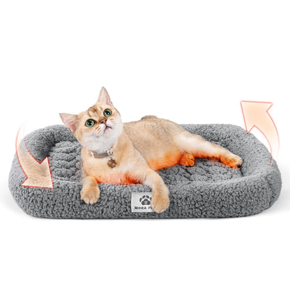 Mora Pets Self Warming Cat Bed Self Heating Pet Pad with Bolster Bed