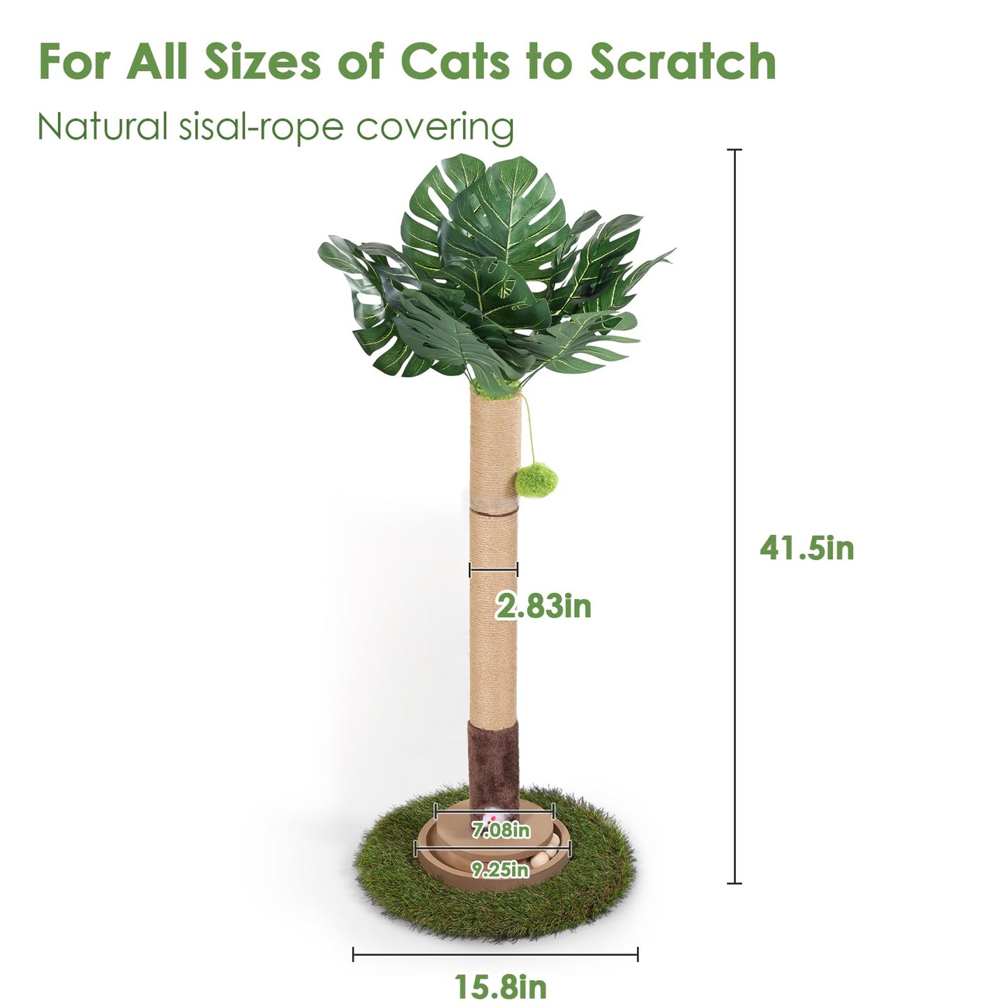 Cat Scratching Post, Tall Cat Scratcher Cat Tree Tower with Ball