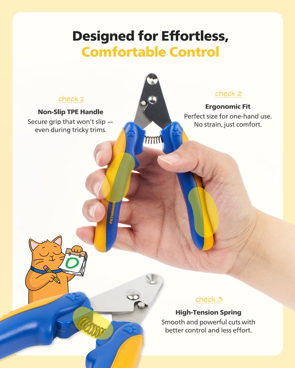 [PETHROOM] Cat Nail Clipper Trimmer for Indoor Cats with Clipper