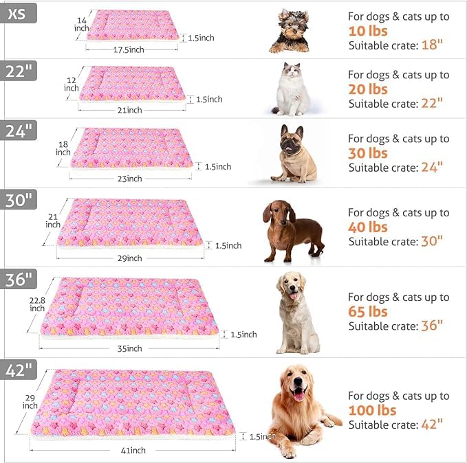 Mora Pets Dog Bed Crate Pad Ultra Soft Pet Bed with Cute Star Bed