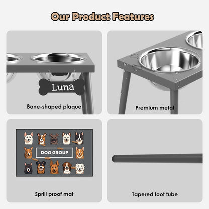 ADENGL Raised Dog Bowl Stand for Large Dogs, 10” Tall Elevated Feeder