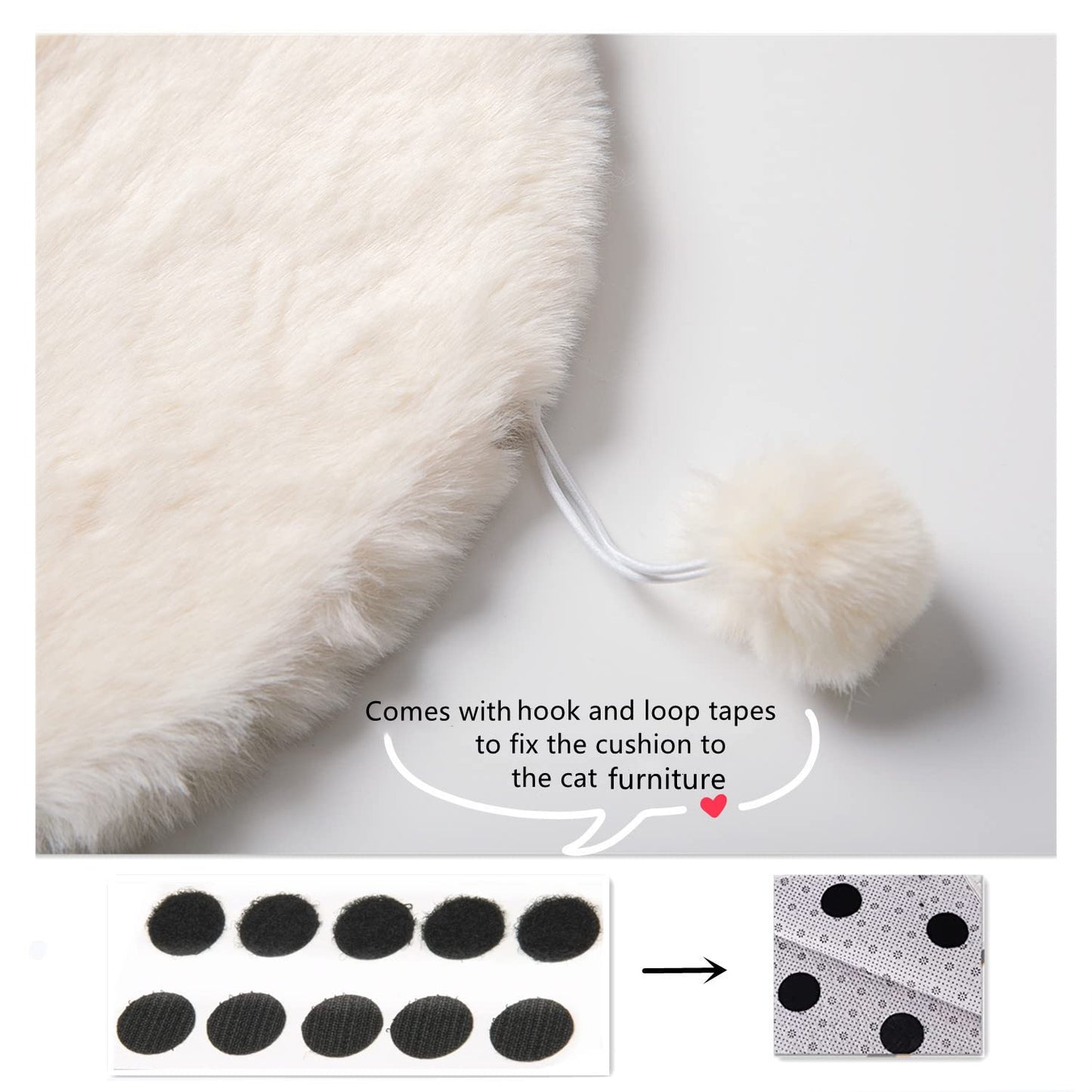 SHENGOCASE Pet Bed Cushion Pad, Square Faux Rabbit Fur, 2-Pack, Bed