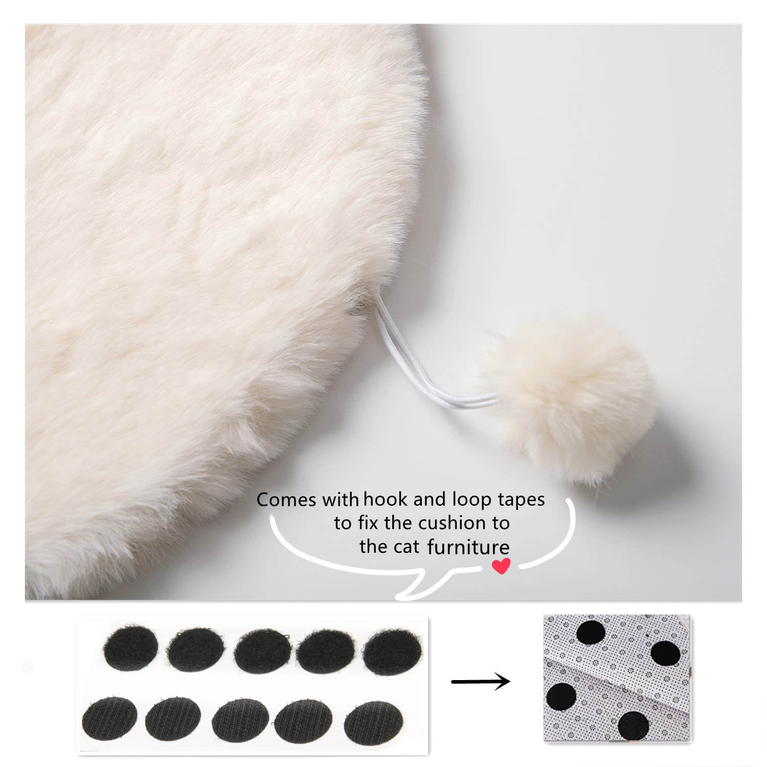 SHENGOCASE Pet Bed Cushion Pad, Square Faux Rabbit Fur, 2-Pack, Bed