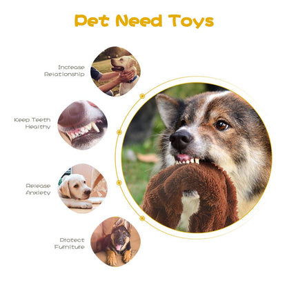 Dog Squeak Toys, No Stuffing Plush Dogs Chew Toy Bundle Plush