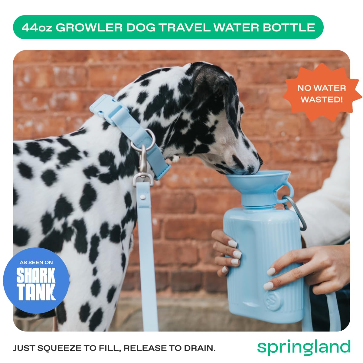 Springer Dog Water Bottle, Large Capacity Drinking Feeder Dispenser