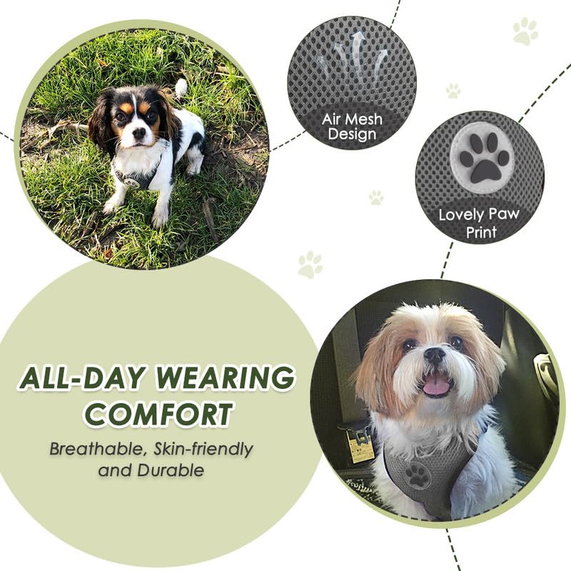 SlowTon Dog Seat Belt Harness for Car, Dog Car Harness Adjustable Seat