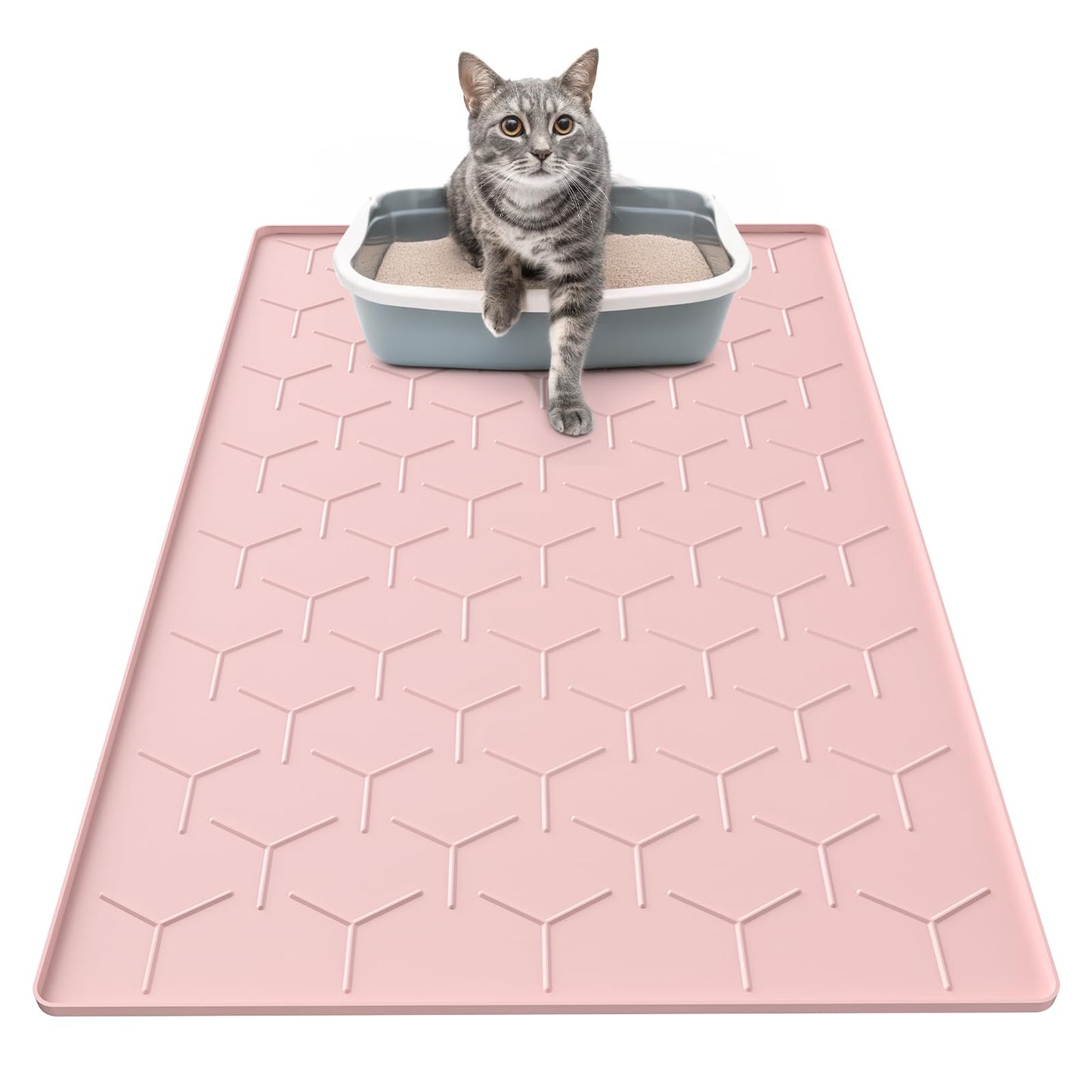 Garoopion Silicone Cat Litter Trapping Mat, Large Waterproof 34" X Mat