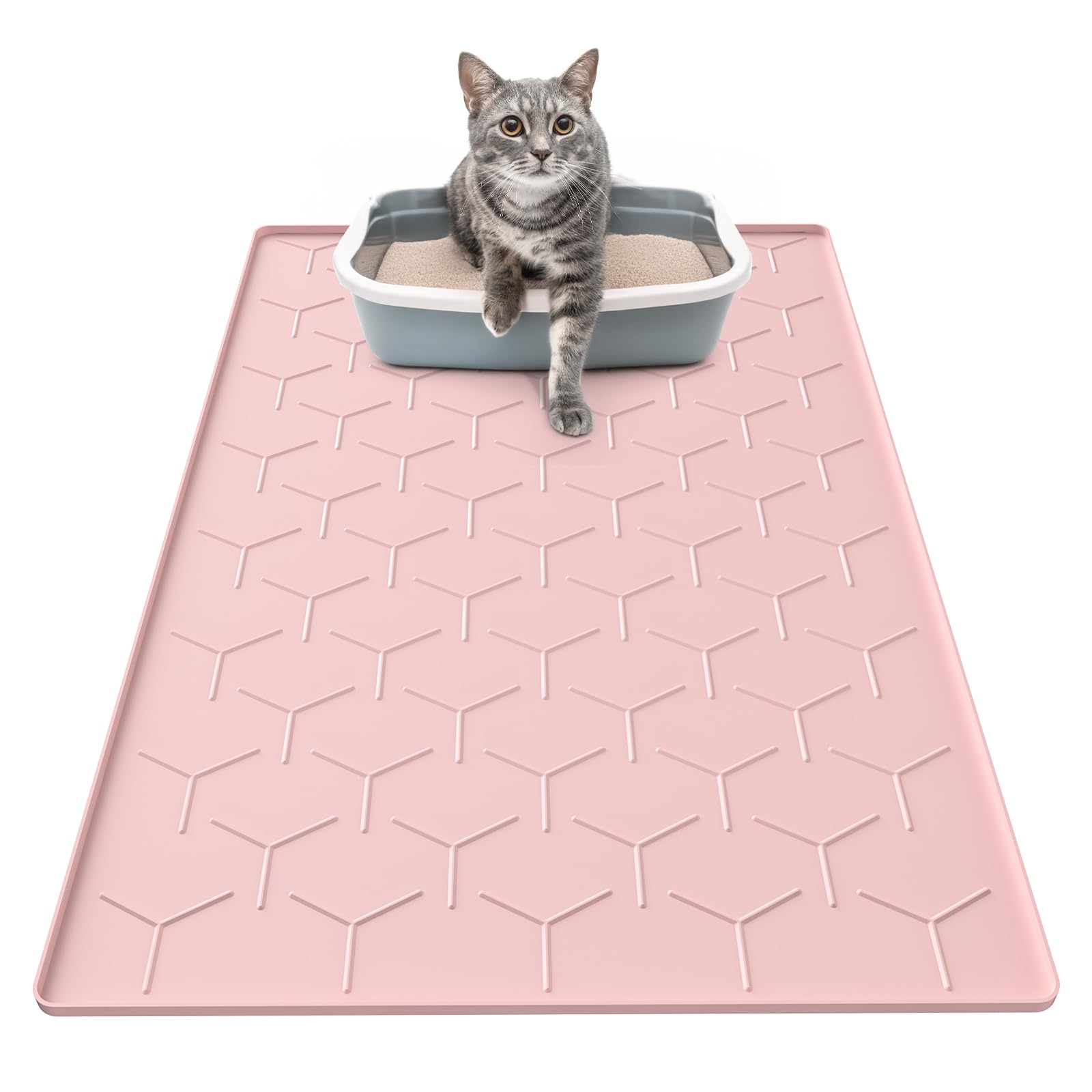 Garoopion Silicone Cat Litter Trapping Mat, Large Waterproof 34" X Mat
