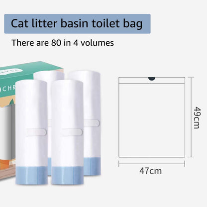 80 Count Waste Bags for Self-Cleaning Cat Litter Box, Replacement Box