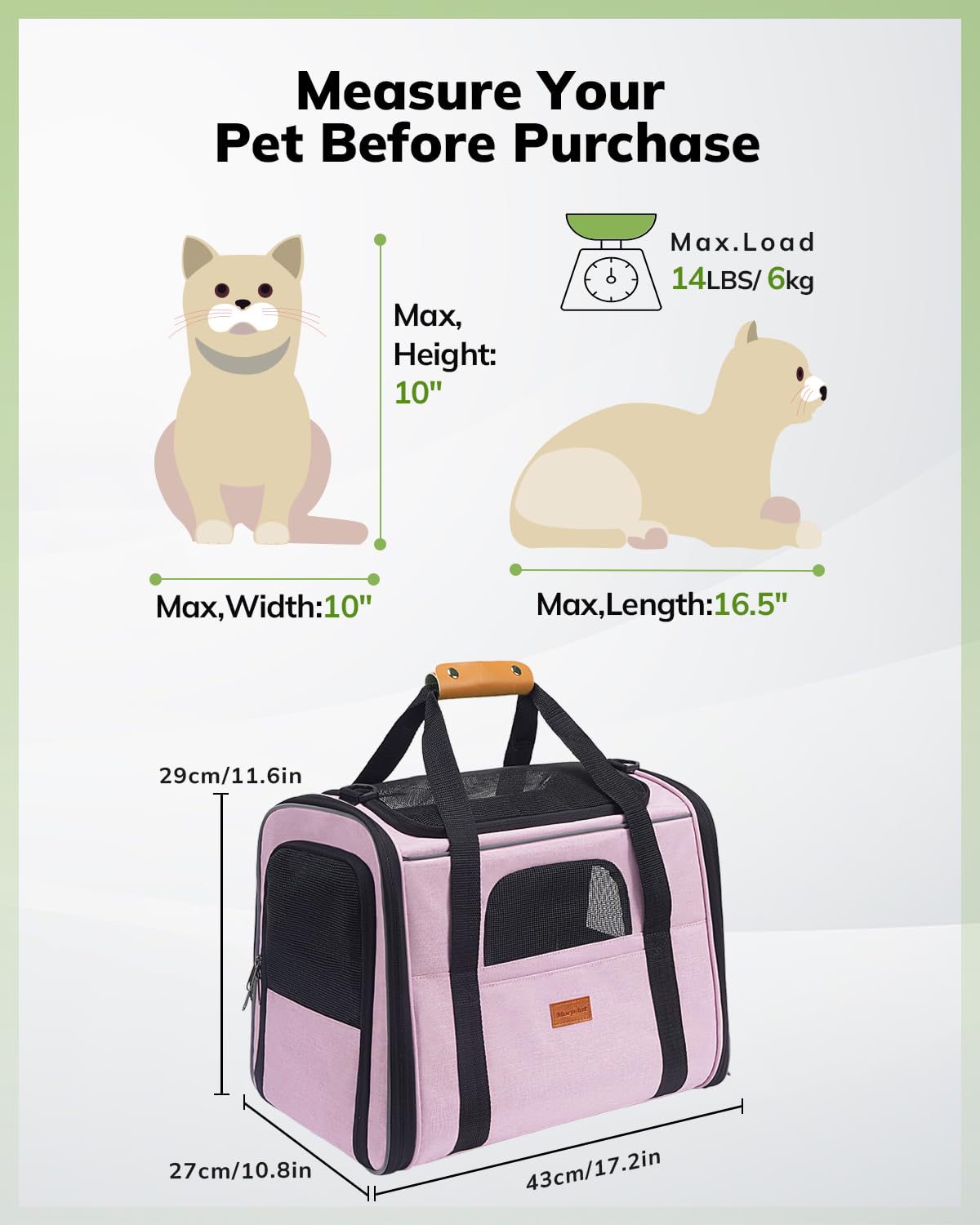 Morpilot Portable Cat Carrier Soft Cat Carrier