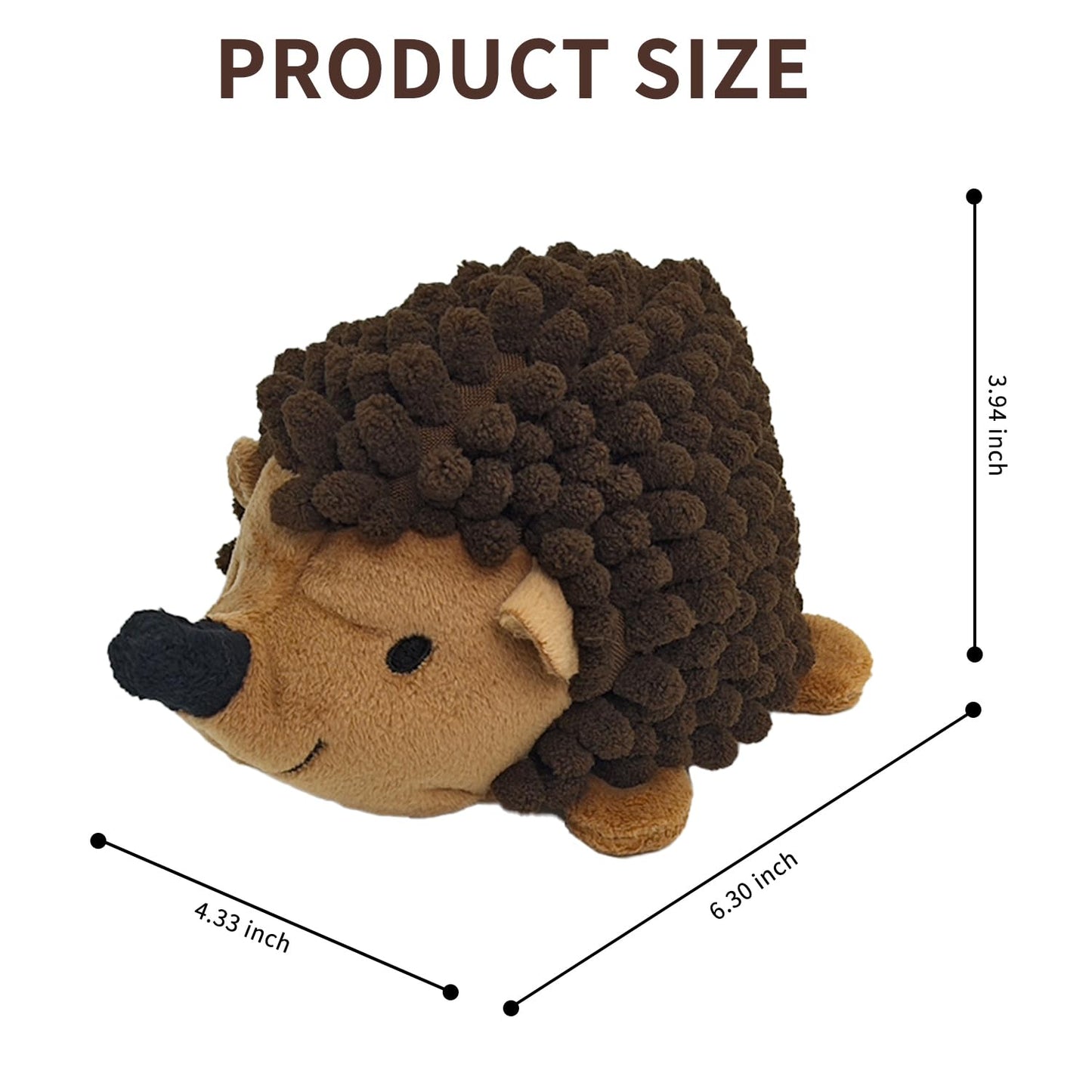 Chongqile Plush Hedgehog Dog Toys 3 PCS Squeaky No-Stuffing Plush