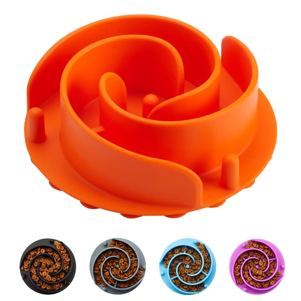 Slow Feeder Dog Bowls Insert, Animire Soft Silicone Slow Eating Bowl