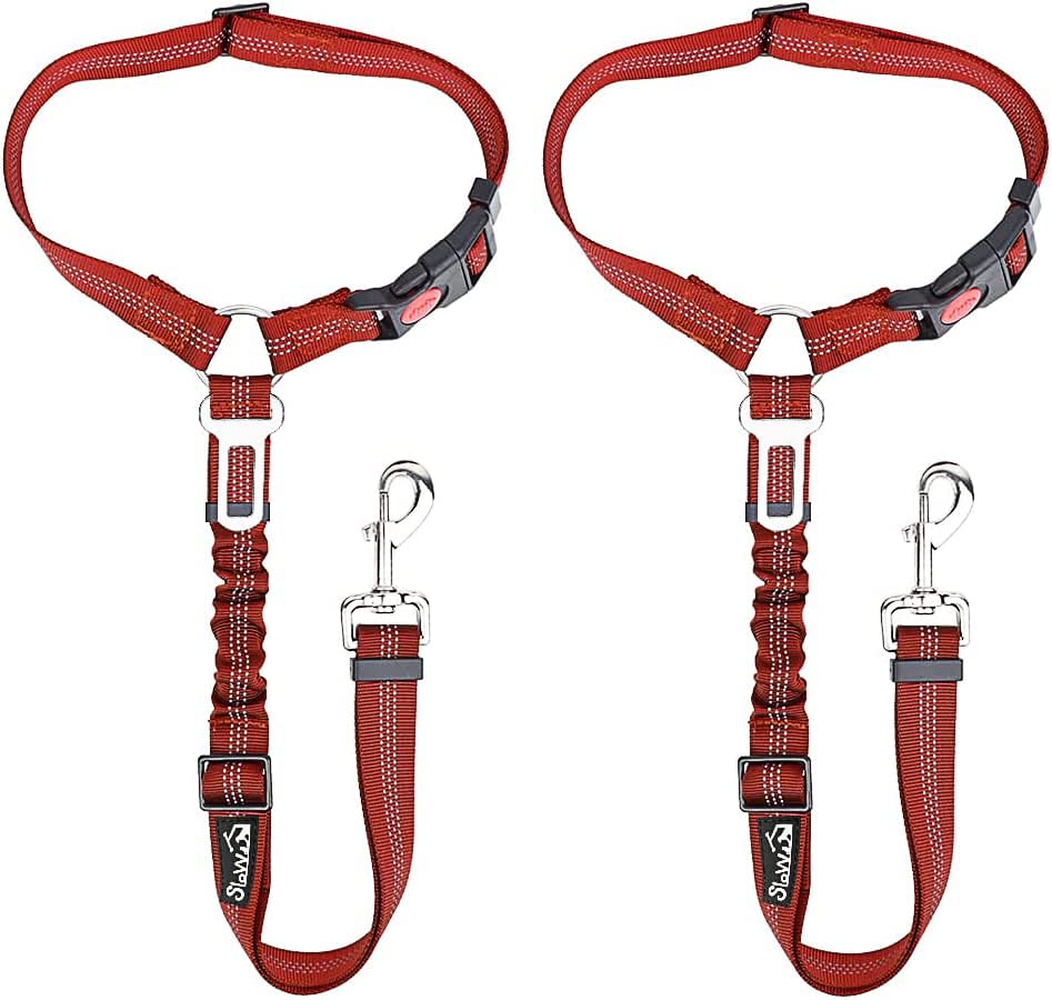 SlowTon Dog Seat Belt for Car, 2 Pack Dog Car Harness Seatbelt Seat