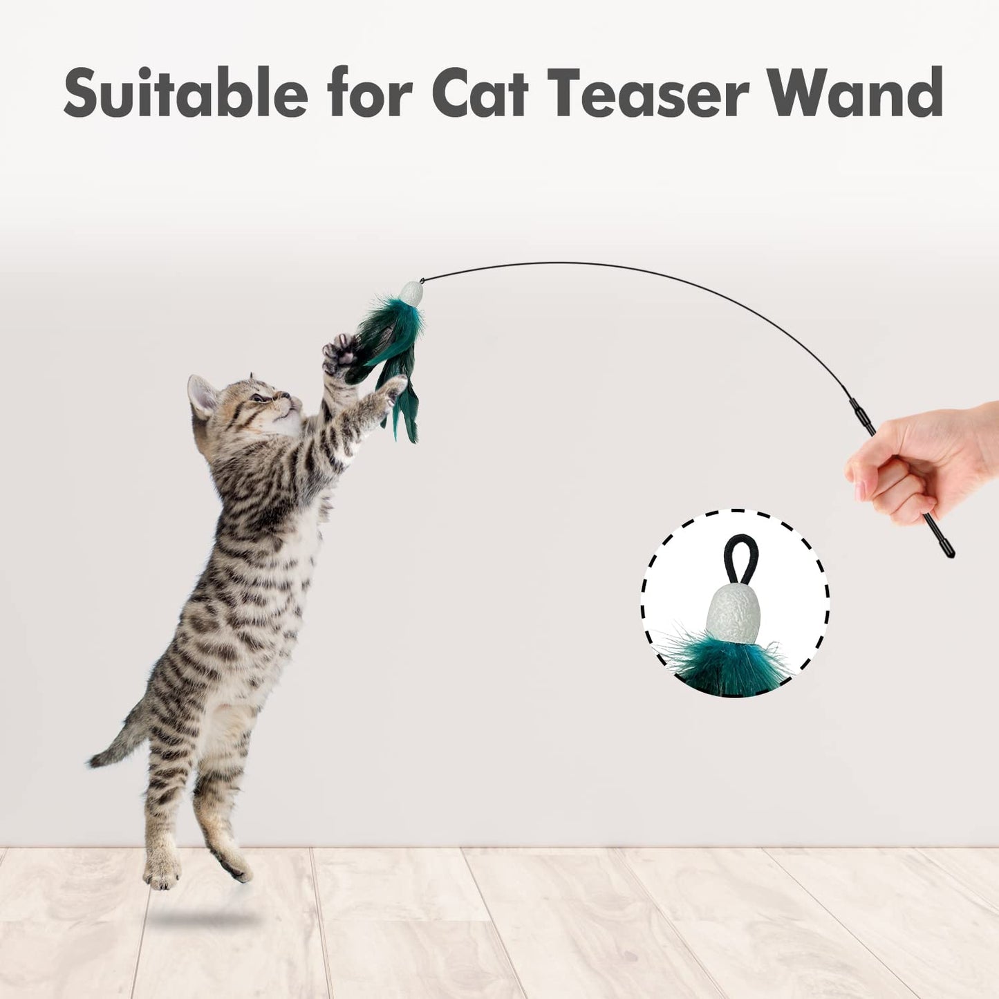 ORSDA 3in1 Interactive Cat Toys Replacement Attachments 7PCS Wand