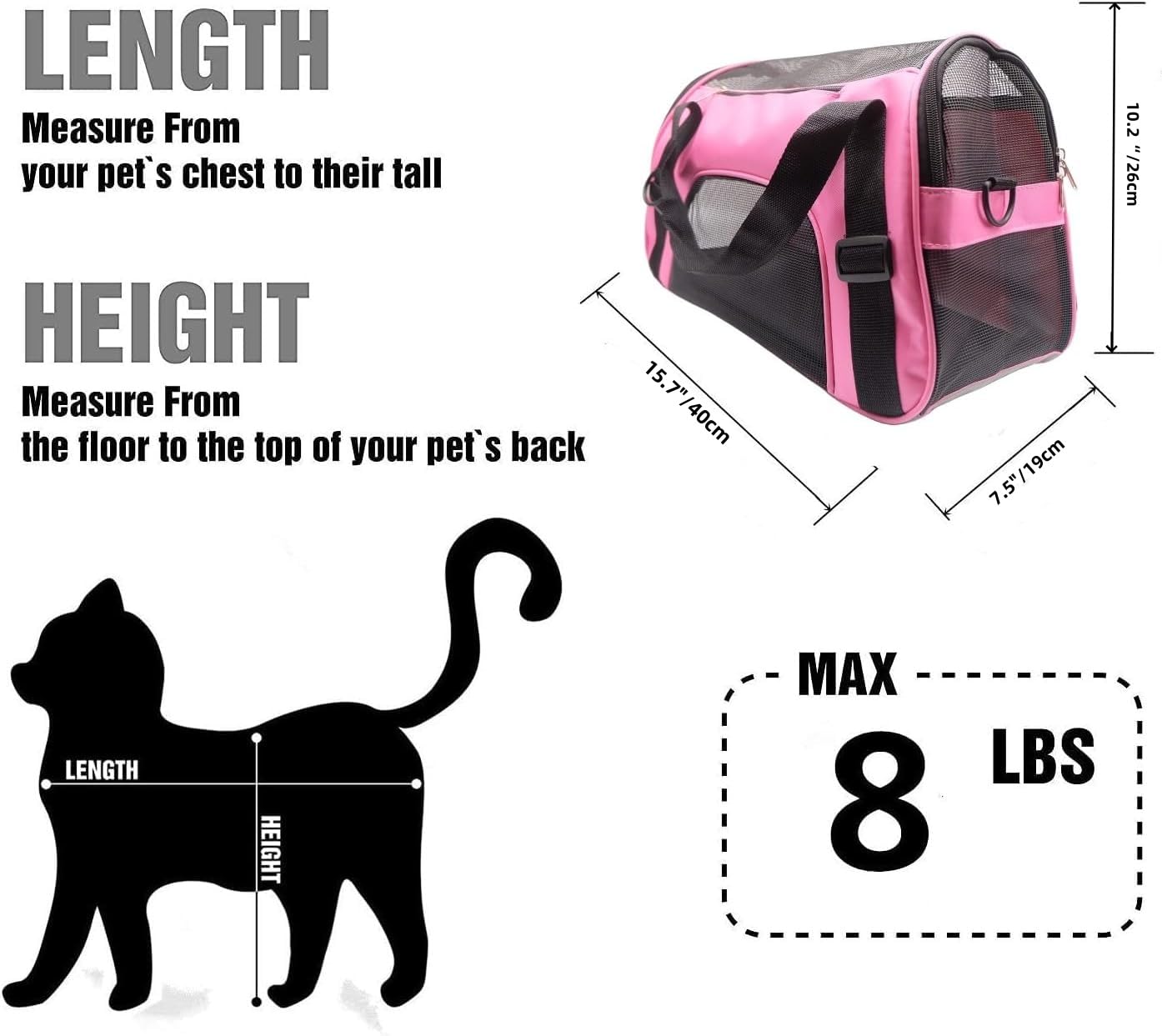ZaneSun Cat Carrier,Soft-Sided Pet Travel Carrier for Cats,Dogs Bag
