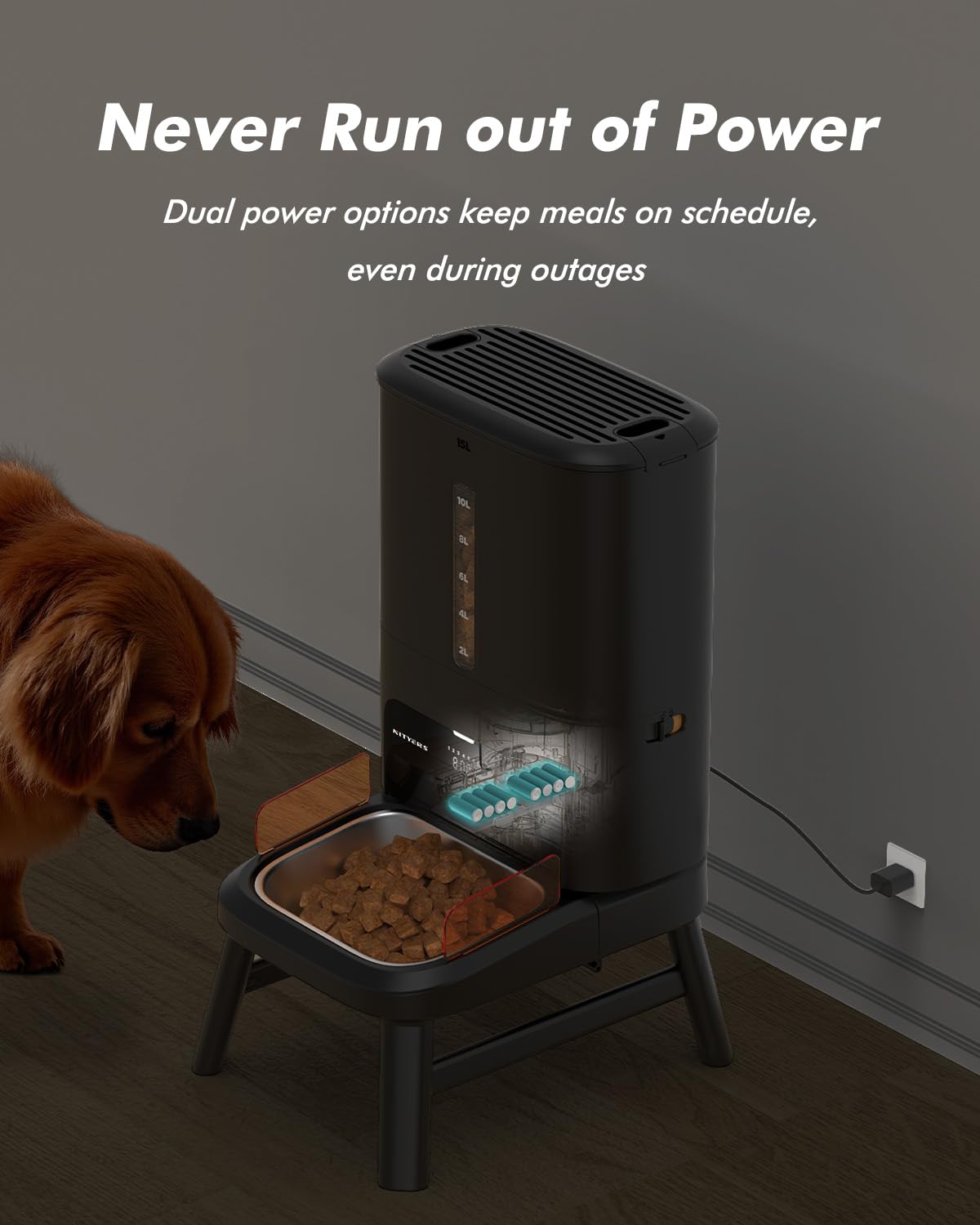 Automatic Dog Feeder for Large Breed 63 Cups Anti-Clog Dog Dispenser