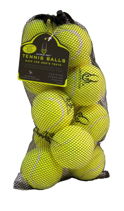 Hyper Pet Tennis Balls for Dogs 12 Pack 2.5'' Durable Non-Toxic Balls