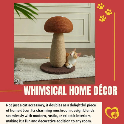 Shiitake Mushroom Cat Scratching Post, Mushroom Cat Scratcher Toy