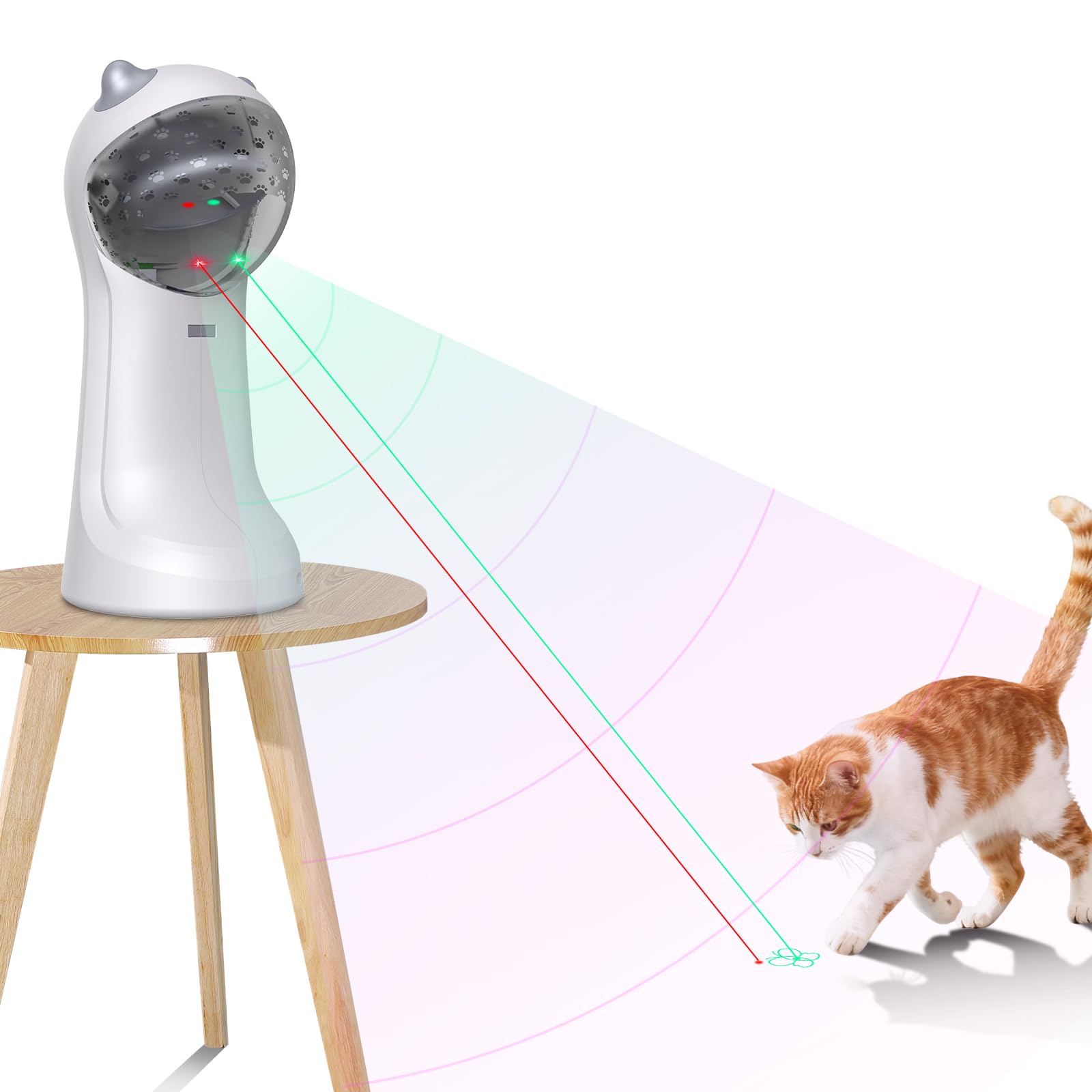 Waputne Motion-Activated Automatic Cat Toy, Unique Double Toy