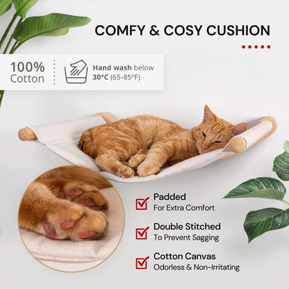 7 Ruby Road Alto Cat Wall Hammock Set Wall Mounted Cat Shelves Cushion