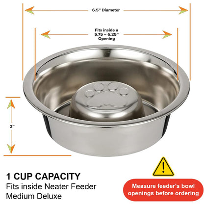 Neater Pet Brands Stainless Steel Slow Feed Dog Bowl for Fast Bowl