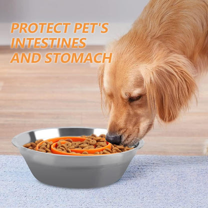 Slow Feeder Dog Bowls Insert, Animire Soft Silicone Slow Eating Bowl