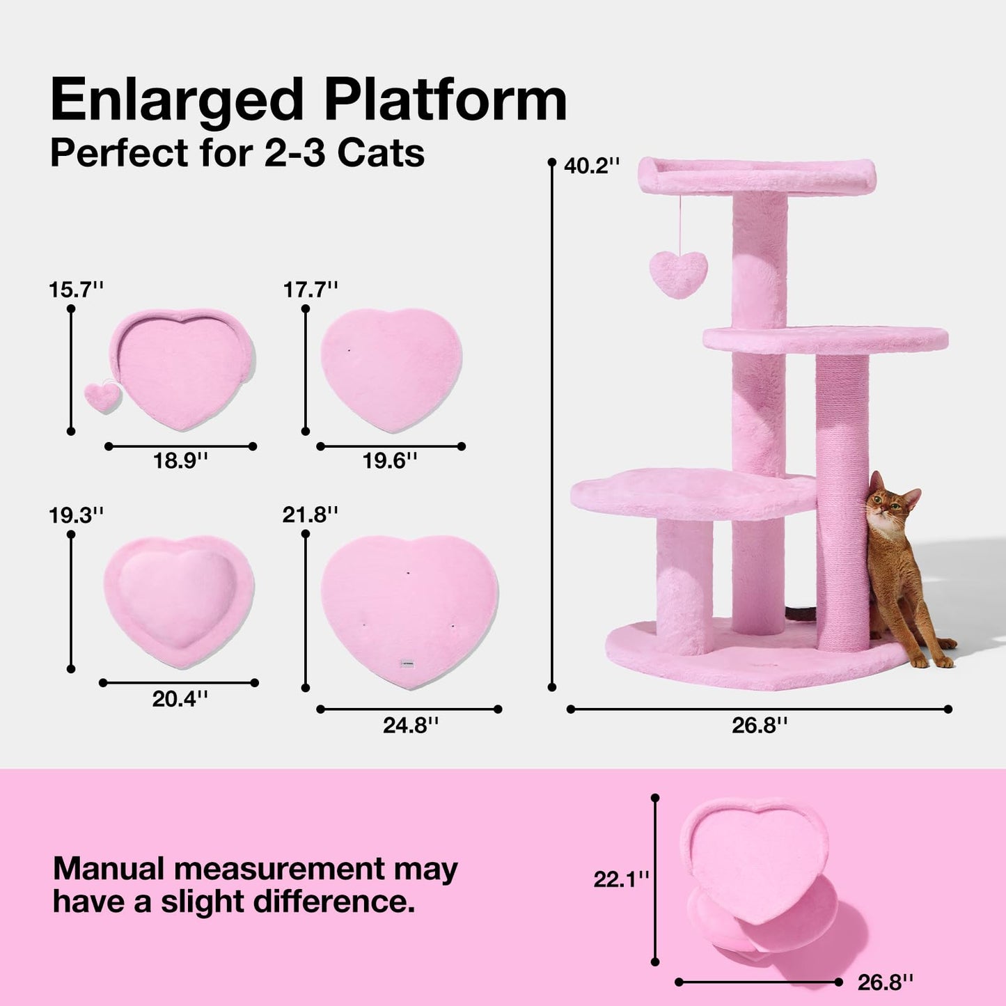 VETRESKA Cat Tree for Indoor Cats, Multi Level Cat Tower Toy