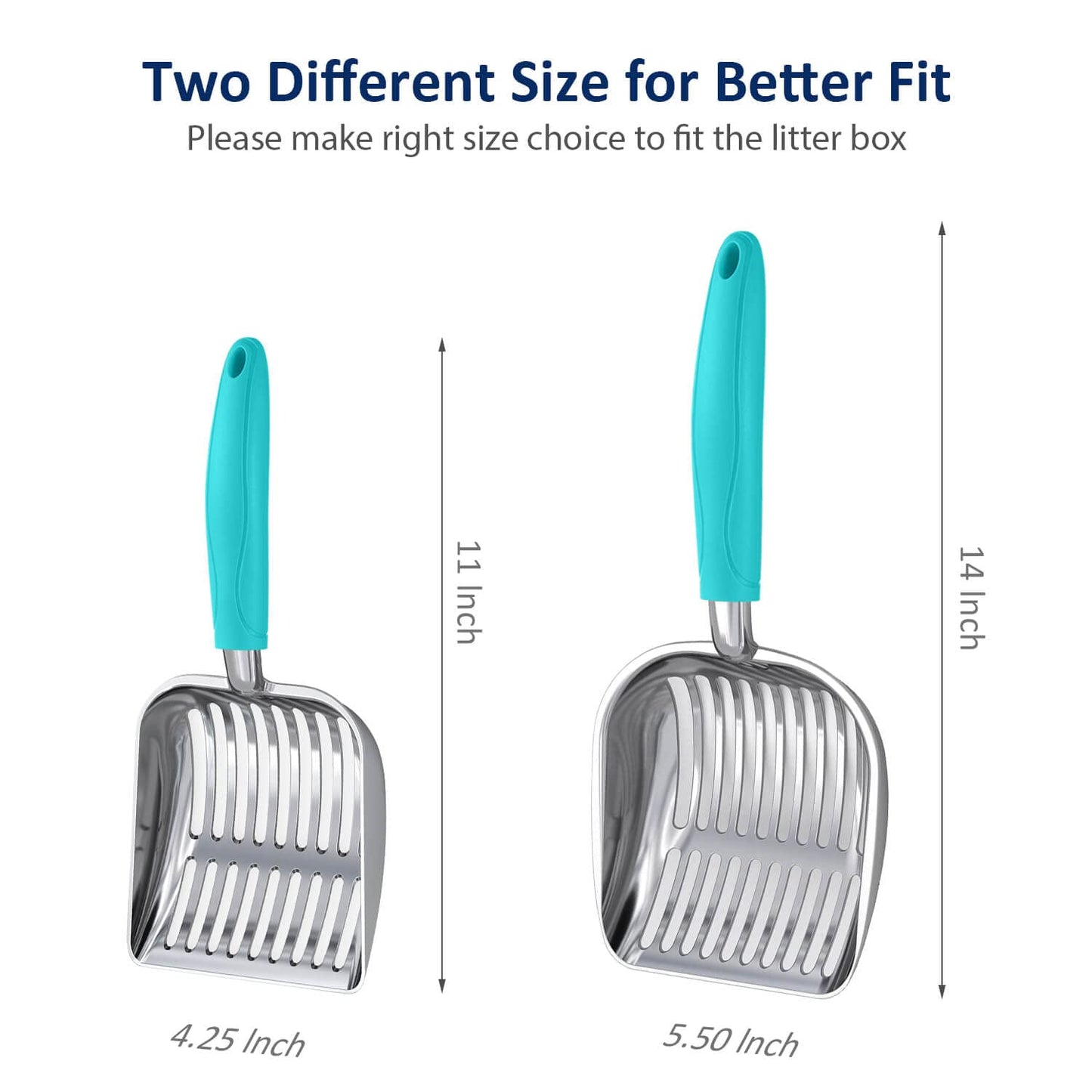 WePet Cat Litter Scoop, Aluminum Alloy Sifter, Kitty Metal Scooper Box
