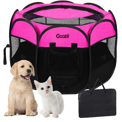 GOOZII Pet Cat Playpen for Indoor Cats Enclosed, Portable Crate