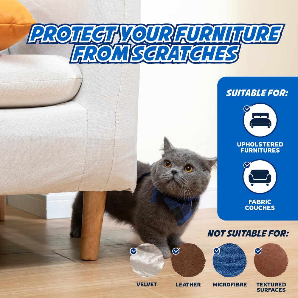 2 Rolls Cat Scratch Furniture Protector Tape Double-Sided Furniture